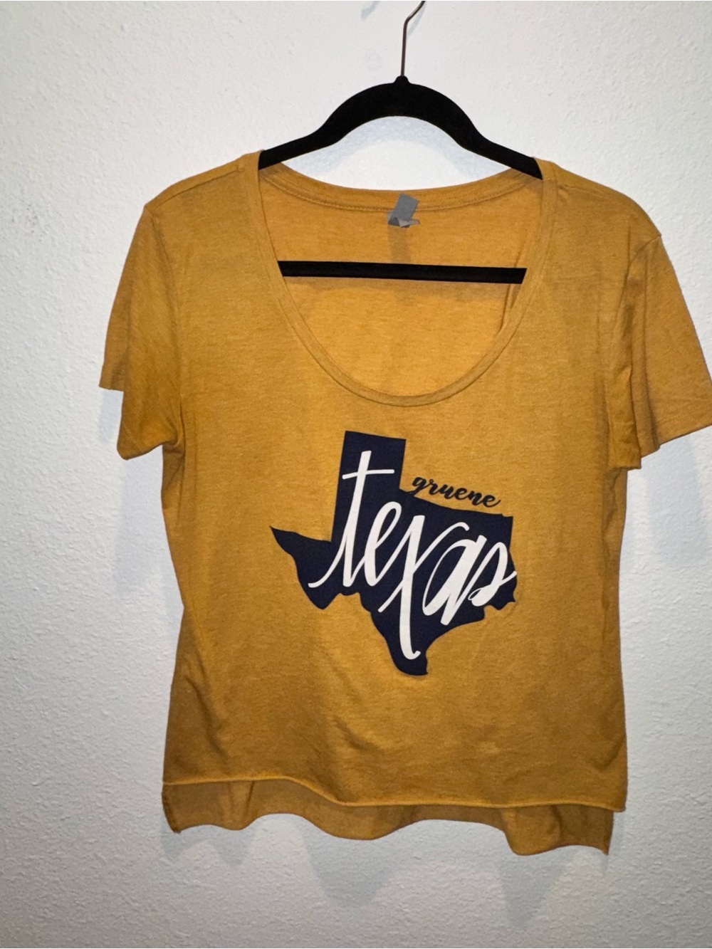 Next Level Apparel Mustard Scoop Neck Texas Graphic Tee